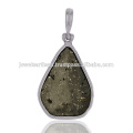 Natur Pyrite Druzy Edelstein 925 Sterling Silber Anhänger Schmuck